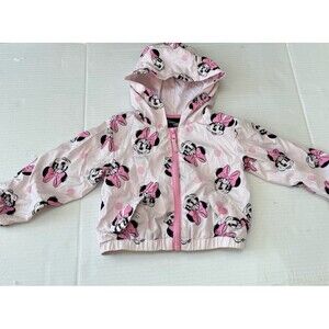 Baby Toddler Girl Disney Minnie Mouse Windbreaker Jacket Size 2